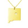 18K Gold Silver Country Map Charm Pendant New Mexico State Map Necklace Jewelry (Gold) view 1