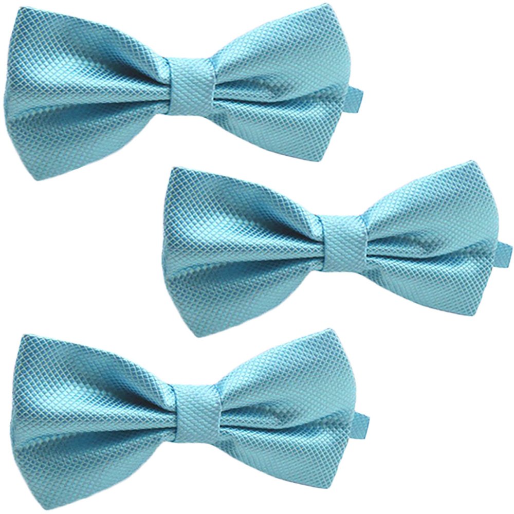 Bow Tie Packages for Wedding and Formal Events, Pre-Tied (Set of 6, Turquoise Blue)