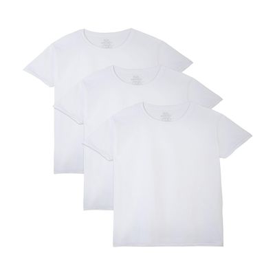 Fruit of the Loom Men's 3-Pack Breathable Crew T-Shirt, White Ice - Tall Sizes, 2X-Large