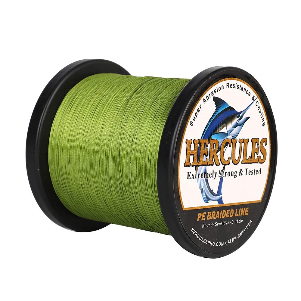 HERCULES Super Strong 1000M 1094 Yards Braided Fishing Line 70 LB Test for Saltwater Freshwater PE Braid Fish Lines 4 Strands - Army Green, 70LB (31.8KG), 0.44MM