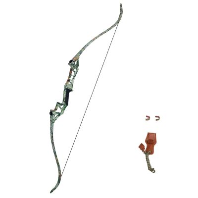 SinoArt Falcon 60" Takedown Hunting Recurve Bow Metal Riser 30 35 40 45 50 55 60 65 70 Lbs Black/Camo Right Handed(30 LBs)
