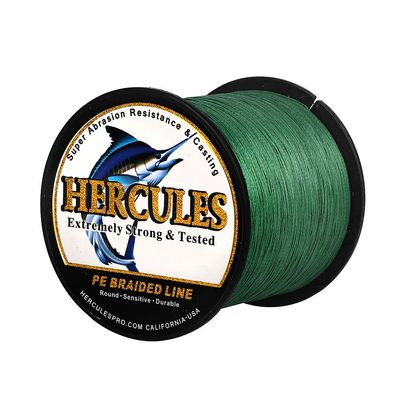HERCULES Super Cast 1000M 1094 Yards Braided Fishing Line 20 LB Test for Saltwater Freshwater PE Braid Fish Lines Superline 8 Strands - Green, 20LB (9.1KG), 0.20MM