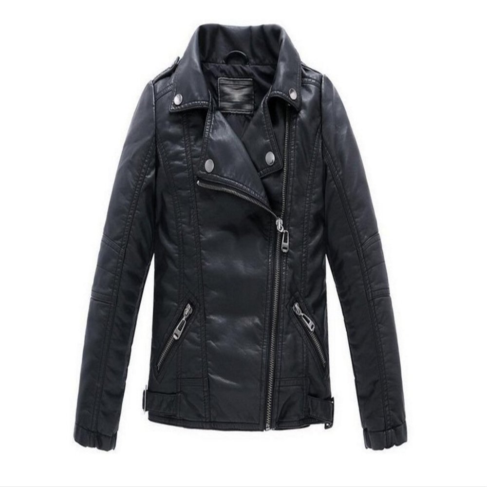 Stesti Winter Jacket for Toddler Boys Motorcycle Jacket Leather Winter Jacket for Teens Boy (5, Black)