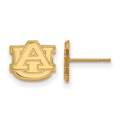10ky LogoArt Auburn University XS Post Earrings, 10 kt Yellow Gold