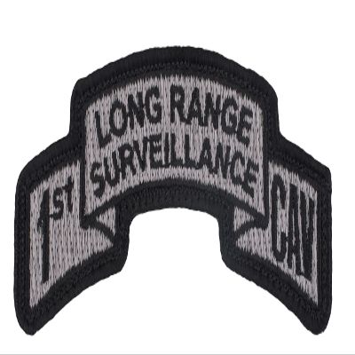 1st Cavalry Long Range Surveillance Scroll Patch ACU Colors - Hook Fastener Patch - 3-5/8" X 1-5/8"