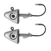 Qty 2 Fish WOW! 8oz Shad Jig Head 32786 MUSTAD Hook 2X Strong 10/0 Black Nickel Hooks Jigheads - Unpainted view 1