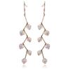 Grace Jun Gold Plated Crystal Long Dangle Drop Earrings (White ear hook) view 1