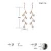 Grace Jun Gold Plated Crystal Long Dangle Drop Earrings (White ear hook) view 2