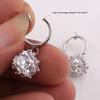 Grace Jun Bridal Platinum Plated CZ Round Ball Clip on Earrings Without Piercing Ear Clip Jewelry (Clip-on) view 3