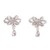 Grace Jun Gold Plated Bowknot Shape Clip on Earrings Non Piercing for Women Ear Clip(Silver Plated) view 1