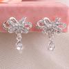 Grace Jun Gold Plated Bowknot Shape Clip on Earrings Non Piercing for Women Ear Clip(Silver Plated) view 2