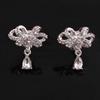 Grace Jun Gold Plated Bowknot Shape Clip on Earrings Non Piercing for Women Ear Clip(Silver Plated) view 3