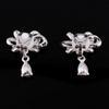Grace Jun Gold Plated Bowknot Shape Clip on Earrings Non Piercing for Women Ear Clip(Silver Plated) view 4