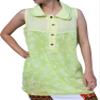 Full Funk Light and Simple Tank Sleeve Summer Shirt, Small, Green Yellow view 1