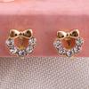Grace Jun Rhinestone Bowknot Clip on Earrings No Pierced Easy to Wear Cuff Earrings (Bowknot rhinestone) view 2
