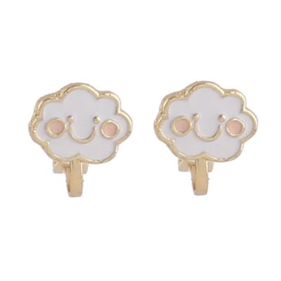 Cute Small Clouds Smile Shape Clip on Earrings Without Piercing Fashion Cuff Ear Clip (Clouds)