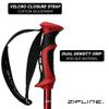 Zipline Blurr 16.0 Graphite Composite Downhill Ski Poles - Lightweight, Freeride All-Mountain, Vibration Dampening (Fire Engine Red, 44" in./112 cm) view 2