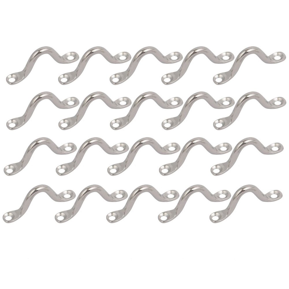 uxcell 316 Stainless Steel 4mm Thick Shape Fixed Buckle Pad Eye Plate 20pcs