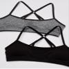 Hanes Big Girl's ComfortFlex Fit Seamless Racerback 2-Pack Bra, Gravey Grey Heather/Black, Large view 4