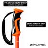 Zipline Blurr 16.0 Graphite Composite Downhill Ski Poles - Lightweight, Freeride All-Mountain, Vibration Dampening (Orioles Orange, 40" in./102 cm) view 2