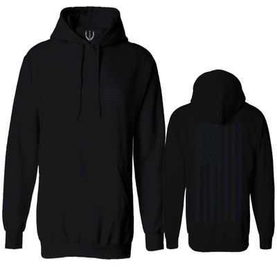 0021. Vintage American Flag United States of America Military us USA Patriotic Style Sweatshirt Pullover Hoodie (Black, X-Large)