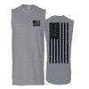 0021. Vintage American Flag United States of America Military us USA Patriotic Style Men's Muscle Tank Sleeveles t Shirt (Light Gray X Large) view 1