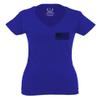 0021. Vintage American Flag United States of America Military us USA Patriotic Style for Women V Neck Fitted T Shirt (Royal Medium) view 2