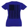 0021. Vintage American Flag United States of America Military us USA Patriotic Style for Women V Neck Fitted T Shirt (Royal Medium) view 3