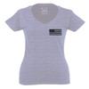 0021. Vintage American Flag United States of America Military us USA Patriotic Style for Women V Neck Fitted T Shirt (Light Gray Small) view 2