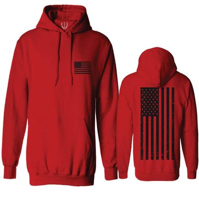 0021. Vintage American Flag United States of America Military us USA Patriotic Style Sweatshirt Pullover Hoodie (RED, Small)