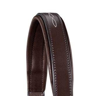 Circuit Dover Saddlery Classic Fancy-Stitched Leather Halter - Chocolate/Chocolate, Horse-F/S