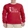 ALLNTRENDS Men's Long Sleeve My Story Isn't Over Semicolon Shirt (L, Red) view 1