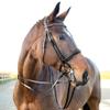 Horze Laelia Leather Reins with Stops - Black - Horse view 2