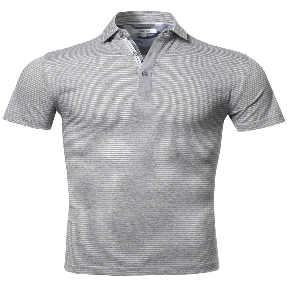 Casual Premium Quality Short Sleeve Various Style Polo Top Grey3 Size M