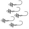5pcs Fish WOW! 4oz Shad Jig Head 32786 MUSTAD Hook 2X Strong 9/0 Black Nickel Hooks Jigheads - Plain Unpainted view 1