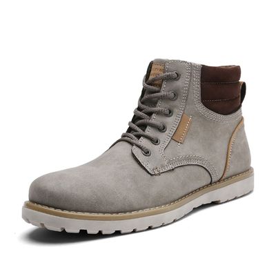 EYUSHIJIA Men's Waterproof Snow Boots Hiking Boot (10 D(M) US, Light Gray)