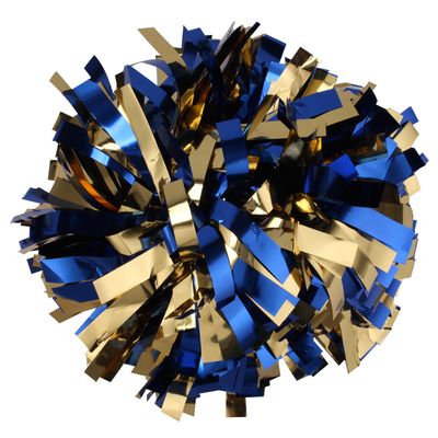 Metallic Cheerleader Cheerleading Pom Poms 6 inch 1 Pair (Royal Blue/Gold)