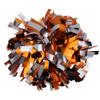 Metallic Cheerleader Cheerleading Pom Poms 6 inch 1 Pair (Orange/Silver) view 1
