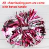 Metallic Cheerleader Cheerleading Pom Poms 6 inch 1 Pair (Red/Gold) view 2