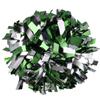 Metallic Cheerleader Cheerleading Pom Poms 6 inch 1 Pair (Kelly Green/Silver) view 1