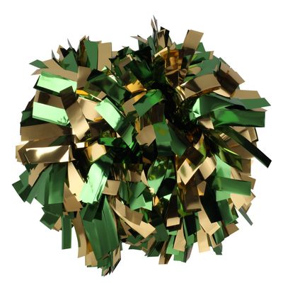 Metallic Cheerleader Cheerleading Pom Poms 6 inch 1 Pair (Kelly Green/Gold)