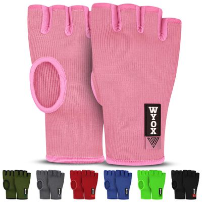 WYOX Hand Wraps Inner Gloves for Kickboxing, Hand Protection for Punching Bag Boxing Glove Liners, Muay Thai, Speed Bag Gloves, Wrist Wrap Training Gloves for Under Mitts & Elasticated