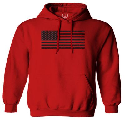 0023. United States of America Vintage American Flag USA us Military Patriotic Style Sweatshirt Pullover Hoodie (RED, X-Large)