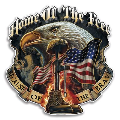 Collectible Patriotic Decals (4in,12pack), Share Your Support with Our Vinyl Home of The Free Because of The Brave Stickers for Your Home, Car, Cases and More, Souvenir Gifts for Patriotic Americans
