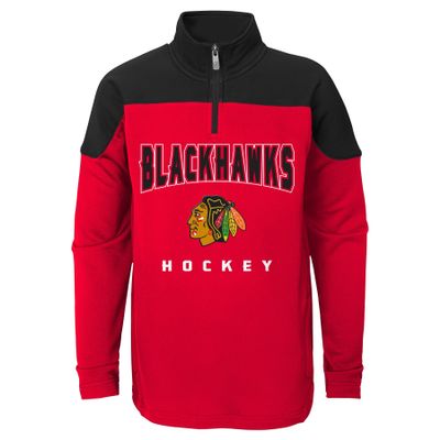 Outerstuff NHL Chicago Blackhawks Youth Boys Prospect 1/4 Zip, Large(14-16), Red