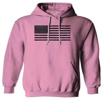 0023. United States of America Vintage American Flag USA us Military Patriotic Style Sweatshirt Pullover Hoodie (Pink, Large)