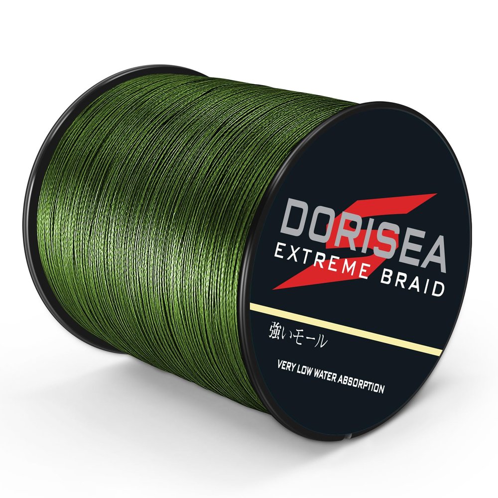 Dorisea Extreme Braid 100% Pe Army Green Braided Fishing Line 109Yards-2187Yards 6-550Lb Test Fishing Wire Fishing String Incredible Superline Zero Stretch (100m/109Yards 8lb/0.12mm)