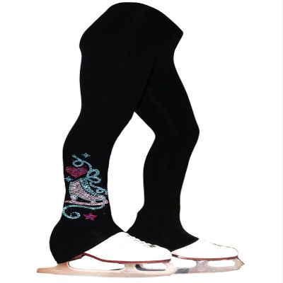Ice Fire Polartec Figure Skating Pants Skate with Heart Design (Adult Small)
