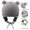 XIAOHAWANG Warm Baby Hat Cute Bear Toddler Earflap Beanie for Fall Winter (0-6 Months, A-Grey) view 4