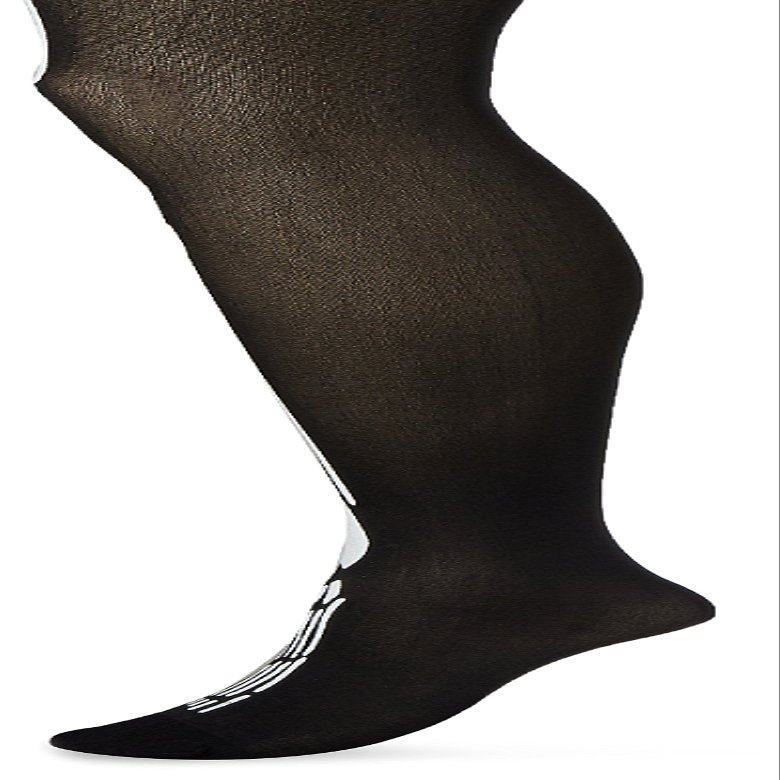 Skeleton Print Opaque Tights - Black/White - O/S